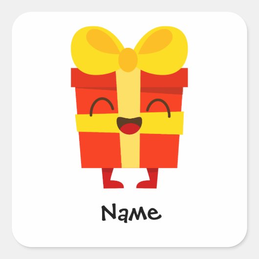 Custom Name Christmas Present Sticker – Kids Label (Vorderseite)