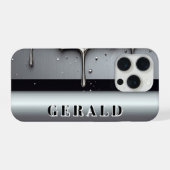 ✨ Custom Name Chrome Flow Liquid Silver Metal Drip iPhone Hülle (Rückseite (Horizontal))