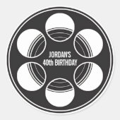 Custom Name Clapperboard Stickers, Hollywood Party Runder Aufkleber (Vorderseite)