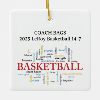 Custom Name Coach Word Cloud Keramikornament
