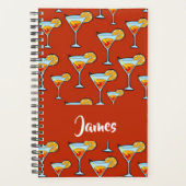 Custom name cocktail glasses on red planer (Vorderseite)