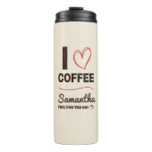 Custom Name Coffee Lover Gift Thermosbecher (Vorderseite)