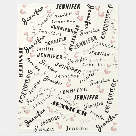 Custom Name Collage Fleecedecke (Vorderseite)