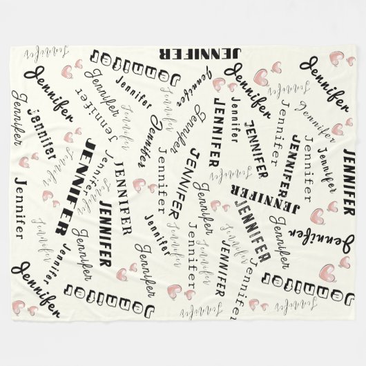 Custom Name Collage Fleecedecke (Vorderseite (Horizontal))