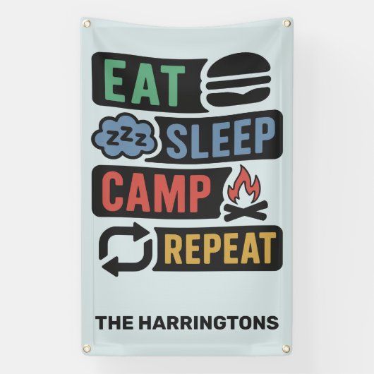 Custom Name & Color Camping Banner (Vertikal)