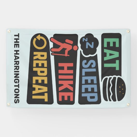 Custom Name & Color Hiking Banner (Horizontal)