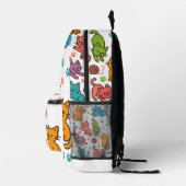 Custom Name Colorful Cartoon Cat Backpack – Kids Bedruckter Rucksack (Rechts)