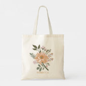 Custom Name Colorful Simple Flower Tote Bag Gift Tragetasche (Rückseite)