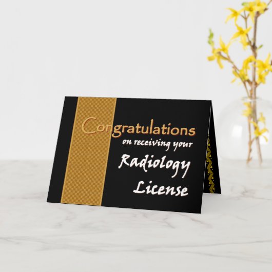 CUSTOM NAME Congratulations - Radiology License Karte (Gelbe Blume)