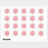 Custom Name Cookie Pink Stripe Kitchen Runder Aufkleber (Blatt)