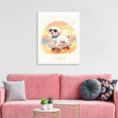 Custom Name Cool Maltese Dog Skateboarder  Leinwanddruck (Insitu (Wohnzimmer))