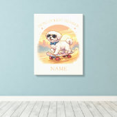 Custom Name Cool Maltese Dog Skateboarder  Leinwanddruck (Insitu (Holzboden))