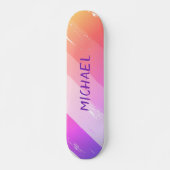 Custom Name Cool Retro Purple Brush Strokes Skateboard (Vorne)