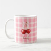 Custom Name Coquette Cherry Mug Red Bows Aesthetic Kaffeetasse (Links)