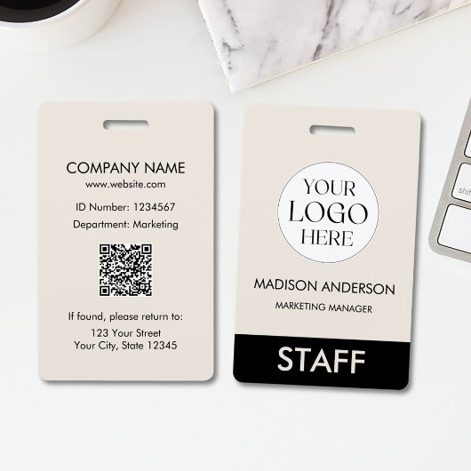 Custom Name Corporate Business Logo Employee Ausweis