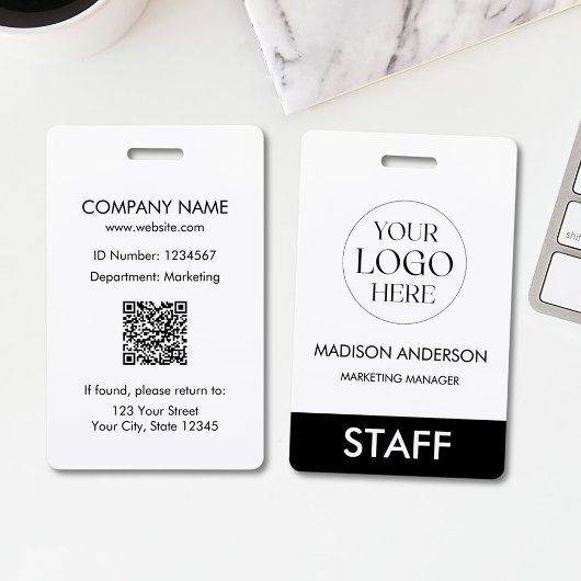 Custom Name Corporate Business Logo Employee Ausweis