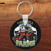 Custom NAME Country Farms Barn Tractor Farmer Schlüsselanhänger (Vorderseite)