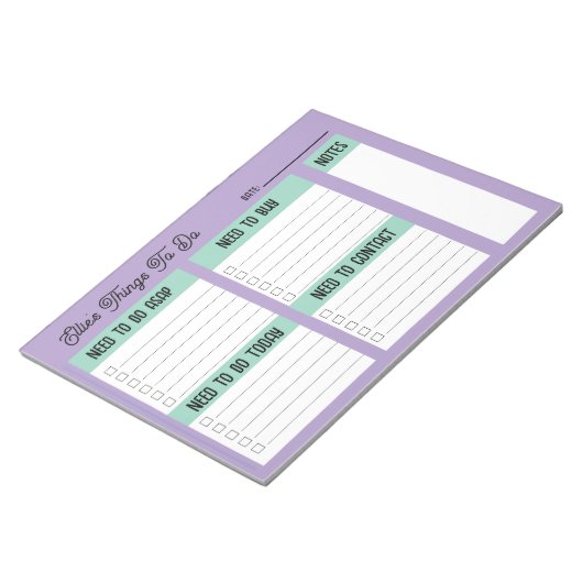 Custom Name Coworker Gift Check List Notizblock (angewinkelt)