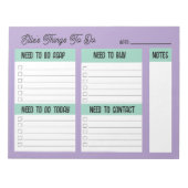 Custom Name Coworker Gift Check List Notizblock (Vorderseite)