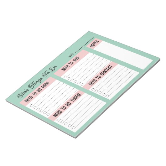 Custom Name Coworker Gift Check List Notizblock (angewinkelt)