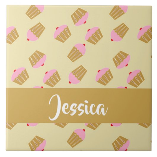 Custom name cupcakes pattern fliese (Vorderseite)