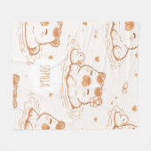 Custom Name Cute Capybara With Sunglasses Kids Fleecedecke (Vorderseite (Horizontal))