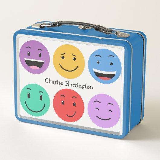 Custom Name Cute Emoticons Metall Brotdose (Rückseite)