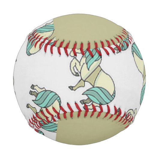 Custom name cute horses pattern baseball (Rückseite)