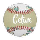Custom name cute horses pattern baseball (Vorderseite)