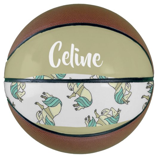 Custom name cute horses pattern basketball (Vorderseite)