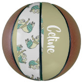 Custom name cute horses pattern basketball (Vertikal)