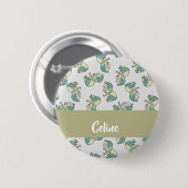 Custom name cute horses pattern button (Vorne & Hinten)