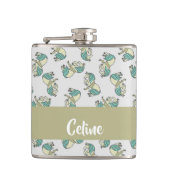 Custom name cute horses pattern flachmann (Vorderseite)