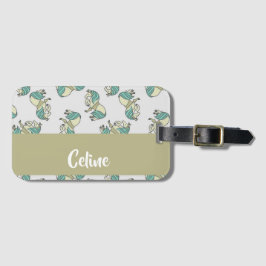 Custom name cute horses pattern gepäckanhänger