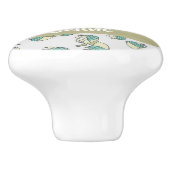 Custom name cute horses pattern keramikknauf (Seitenansicht)