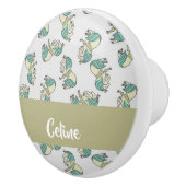 Custom name cute horses pattern keramikknauf (Rechts)