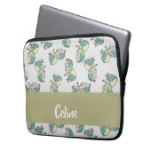 Custom name cute horses pattern laptopschutzhülle (Vorderseite Links)
