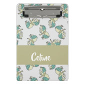 Custom name cute horses pattern mini klemmbrett (Vorderseite)