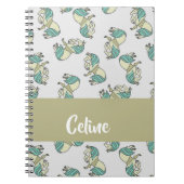 Custom name cute horses pattern notizblock (Vorderseite)