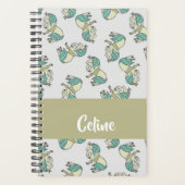 Custom name cute horses pattern planer (Vorderseite)