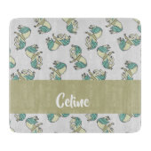 Custom name cute horses pattern schneidebrett (Vorderseite)