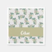 Custom name cute horses pattern serviette (Vorderseite)