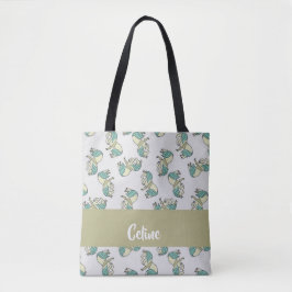 Custom name cute horses pattern tasche