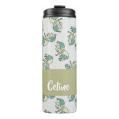 Custom name cute horses pattern thermosbecher (Vorderseite)