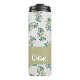 Custom name cute horses pattern thermosbecher