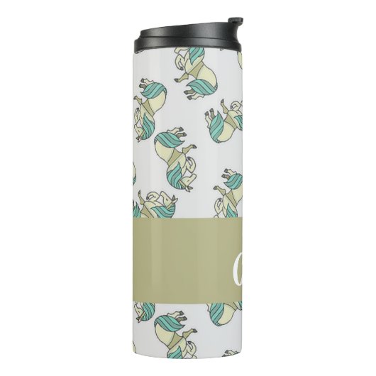 Custom name cute horses pattern thermosbecher (Nach links gedreht)