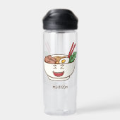 Custom Name Cute Kawaii Noodles Trinkflasche (Rückseite)