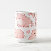Custom Name Cute Pastel Capybara Bow Girls Kaffeetasse (Mittel)
