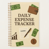 Custom Name Daily Expense Tracker Planner Planer (Vorderseite)