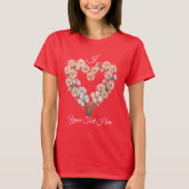 Custom Name Daisy Flower Heart Valentine’s Day T-Shirt (Vorderseite)
